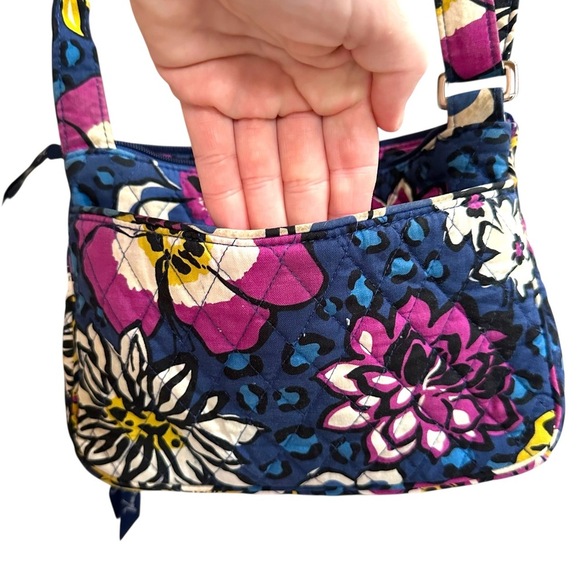 Vera Bradley Little Hipster Crossbody Bag African Violet Quilted Blue Womens - Picture 13 of 14